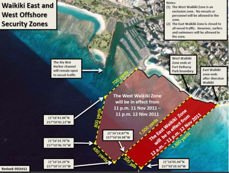 Waikiki East and West Offshore Security Zones