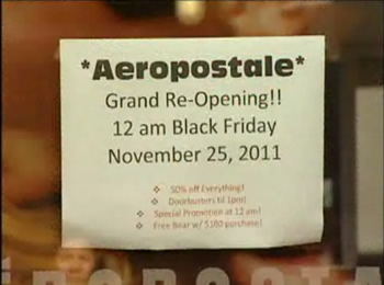 AEROPOSTALEは11/25の午前０時に再開
