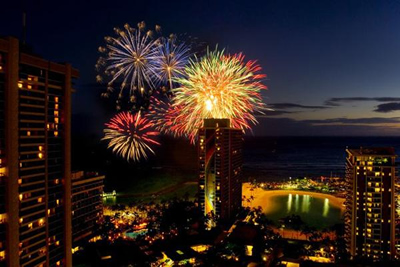 The Hilton fireworks, c/o Pacific Business News