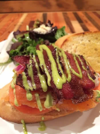 Smoked Salmon & Peppercorn Bacon Sandwich, photo courtesy of HiBlend Health Bar & Cafe